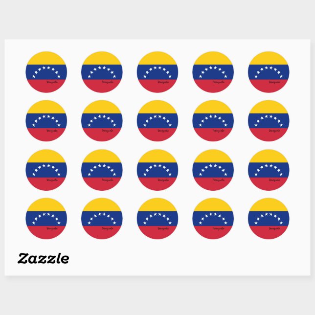 Venezuela & Venezuelan flag patriots / sports Classic Round Sticker (Sheet)