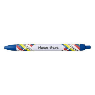 Venezuela Venezuelan Flag Tiled Personalised Name  Black Ink Pen