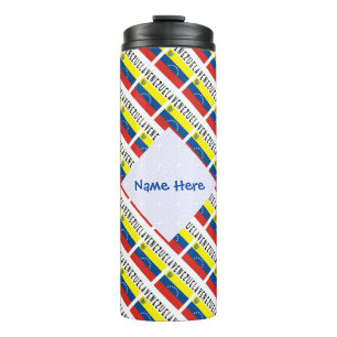 Venezuela Venezuelan Flag Tiled Personalised Name Thermal Tumbler