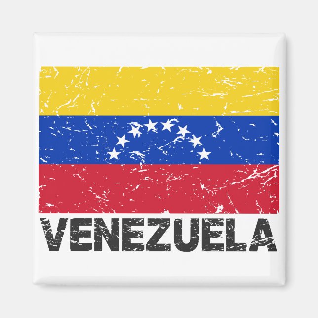 Venezuela Vintage Flag Magnet (Front)