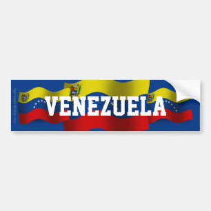 Venezuela Waving Flag Bumper Sticker