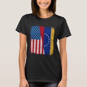 Venezuelan American Flag Half USA Venezuela Root P T-Shirt