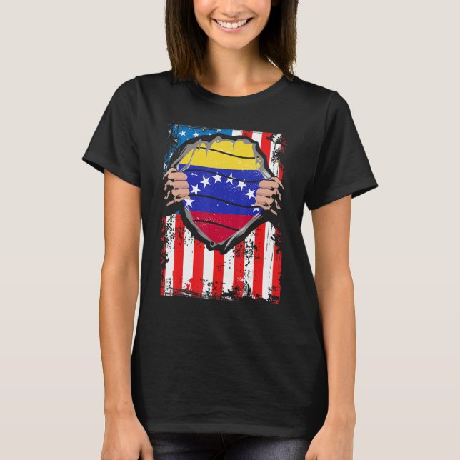 Venezuelan American Grown Patriot Venezuela Flag f T-Shirt (Front)