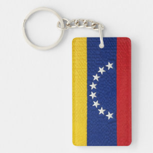 Venezuelan flag embroidery style design key ring