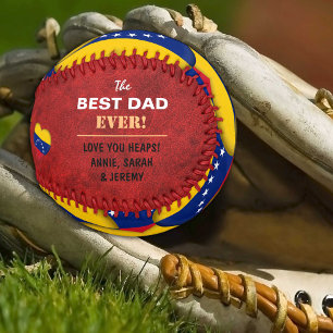 Venezuelan Flag & Hearts - Venezuela /Best Dad Baseball