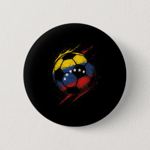 Venezuelan Flag Soccer Byll - Footbyll Player Prid 6 Cm Round Badge