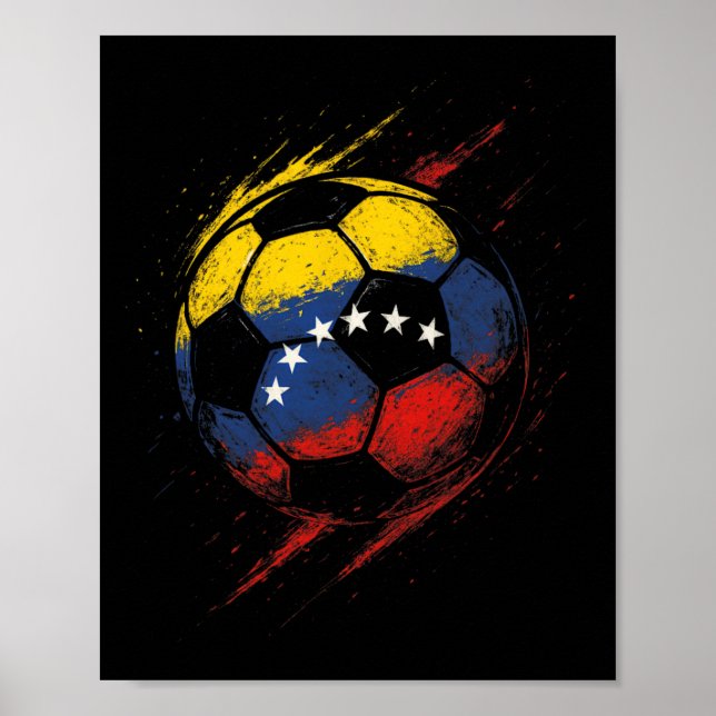 Venezuelan Flag Soccer Ll - Footll Player Pride  Poster (Front)