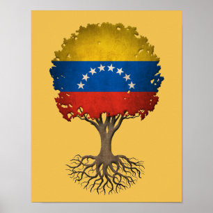 Venezuelan Flag Tree of Life Customisable Poster