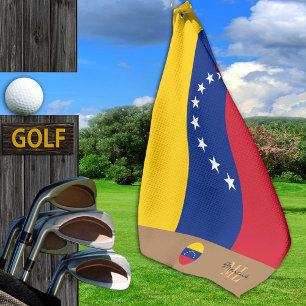 Venezuelan flag & Venezuela monogrammed /golf Golf Towel