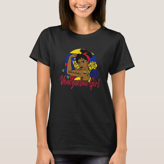 Venezuelan Girl Venezuela Mujer Venezolana Flag T-Shirt (Front)