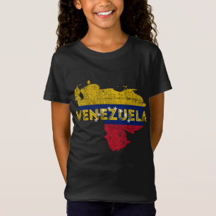 Venezuelan Map and Flag Souvenir - Distressed Vene T-Shirt