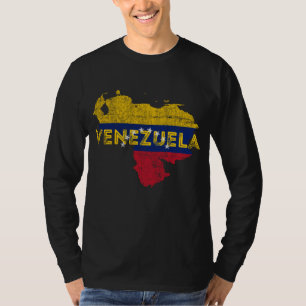 Venezuelan Map and Flag Souvenir - Distressed Vene T-Shirt