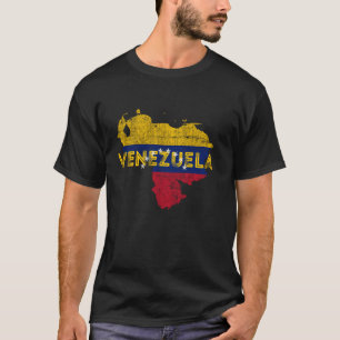 Venezuelan Map and Flag Souvenir - Distressed Vene T-Shirt