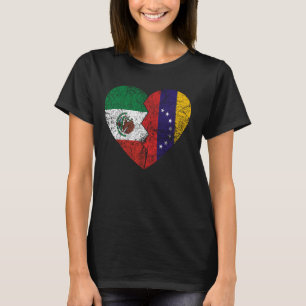 Venezuelan Mexican Flags Heart Mexico Venezuela Ro T-Shirt
