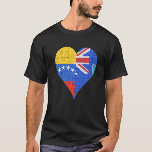 Venezuelan Montserratian Flag Heart T-Shirt