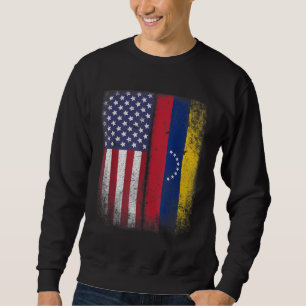 Venezuelan Roots American Grown Venezuela Usa Flag Sweatshirt