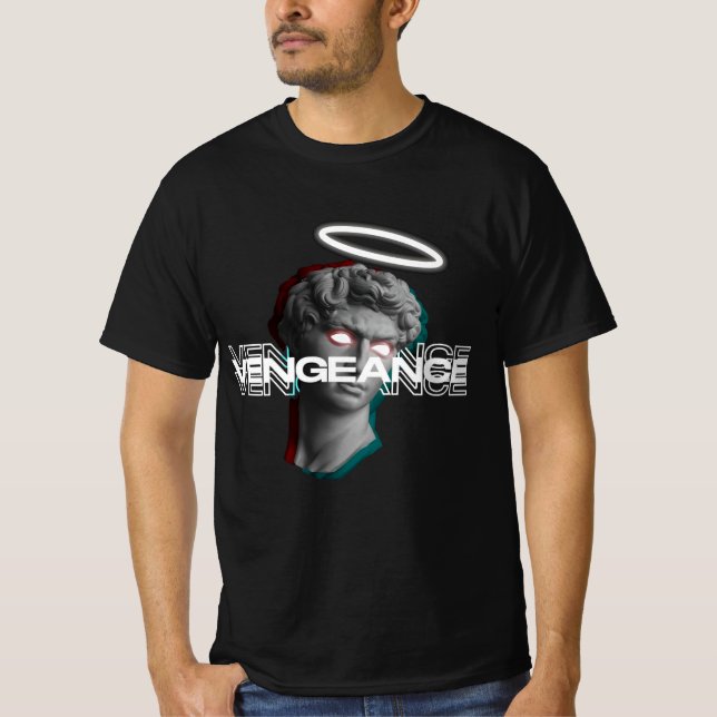 VENGEANCE angel statue streetwear T-Shirt (Front)