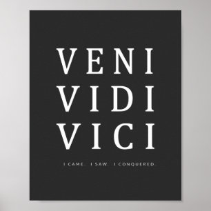 Veni Vidi Vici   Inspirational Quote Poster