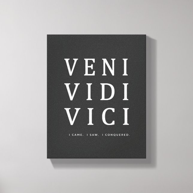 Veni Vidi Vici | Inspirational Quote Wall Art (Front)