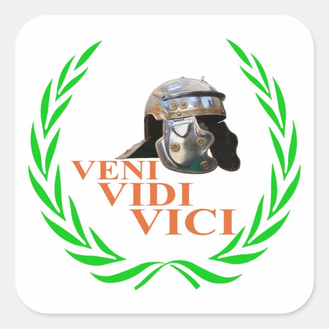 Veni Vidi Vici Square Sticker (Front)