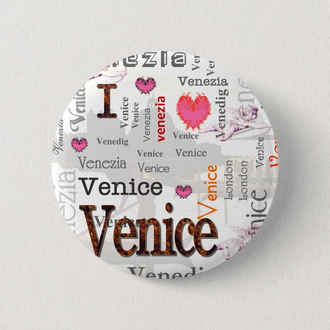 Venice 6 Cm Round Badge (Front)
