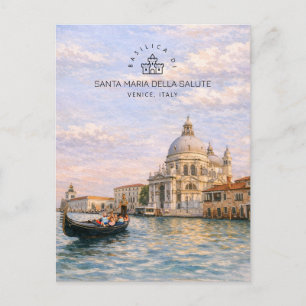 Venice Basilica Salute Watercolor Iconic Domes Holiday Postcard