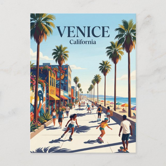 Venice Beach Boardwalk California Postcard (Front)