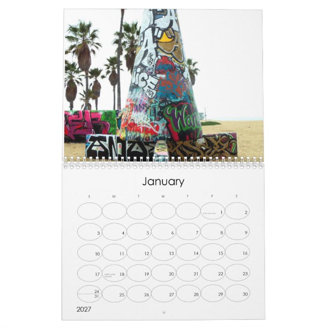 Venice Beach Calendar (Jan 2027)