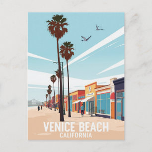 Venice Beach California Boardwalk Art Postcard