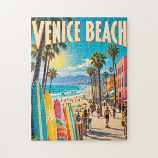 Venice Beach California Colourful Surfboards Poste Jigsaw Puzzle