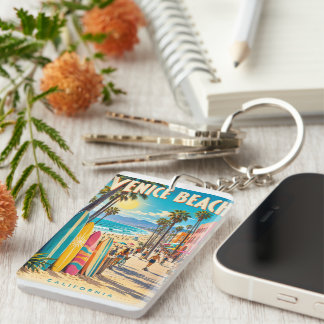 Venice Beach California Colourful Surfboards Poste Key Ring