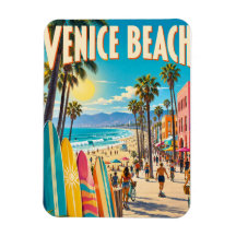 Venice Beach California Colourful Surfboards Poste