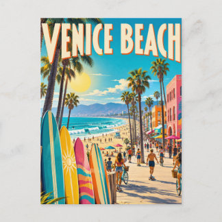 Venice Beach California Colourful Surfboards Poste Postcard