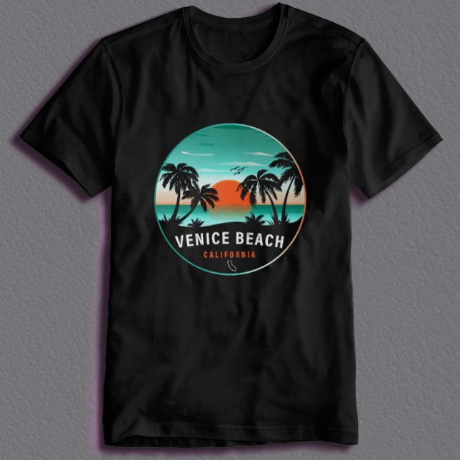 Venice Beach California Retro Sunset Souvenirs 60s T-Shirt (Creator Uploaded)