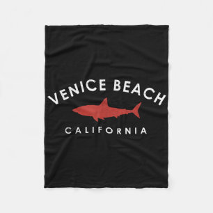 Venice Beach California Shark Vacation Souvenir Vi Fleece Blanket