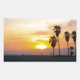 Venice Beach California Sunset Rectangular Sticker