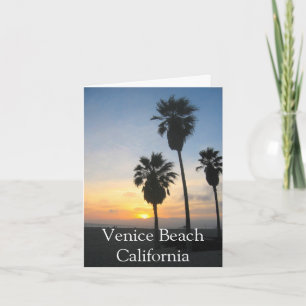 Venice Beach California Sunset Souvenir Card