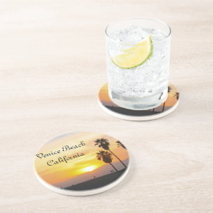 Venice Beach California Sunset Souvenir Coaster