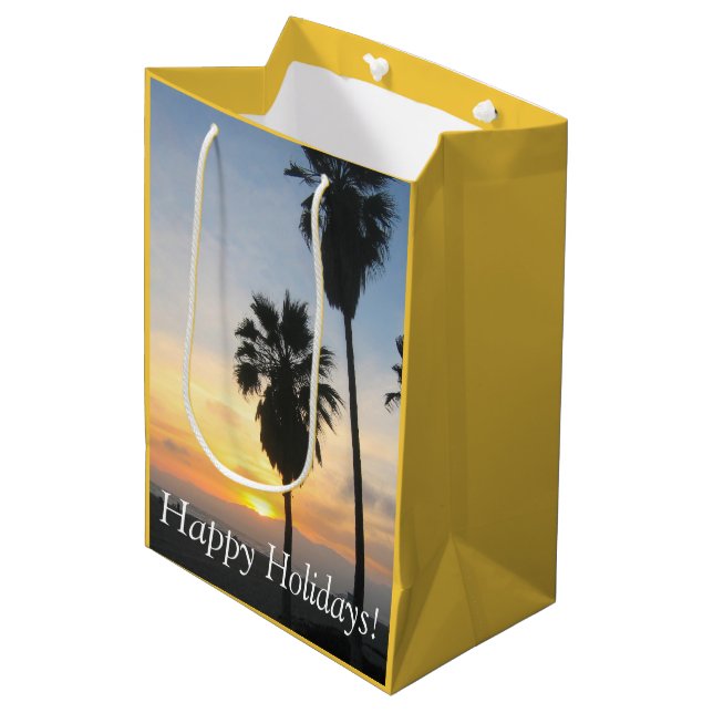 Venice Beach California Sunset Souvenir Medium Gift Bag (Front Angled)