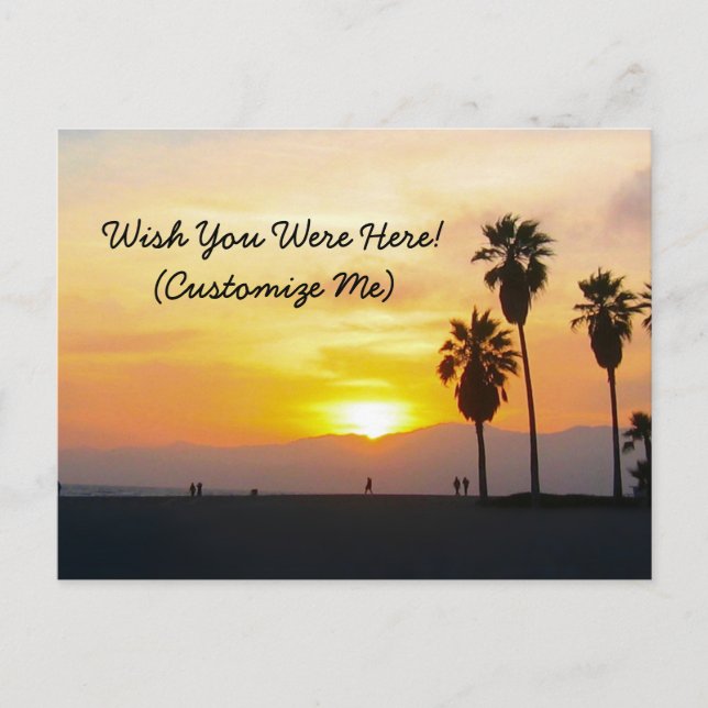Venice Beach California Sunset Souvenir Postcard (Front)