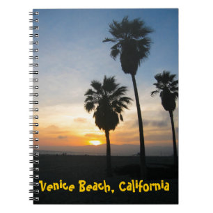 Venice Beach California Sunset Spiral Notebook