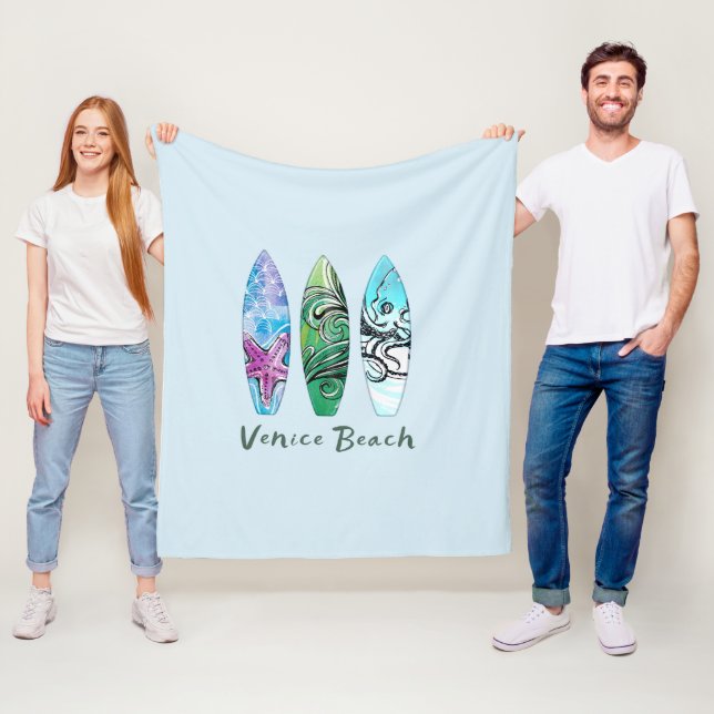 Venice Beach California Surfboards   Fleece Blanket (In Situ)