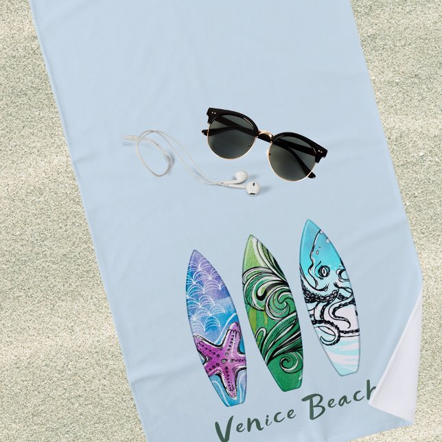 Venice Beach California Surfboards Personalised Beach Towel (Creator Uploaded)