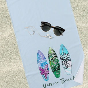 Venice Beach California Surfboards Personalised Towel