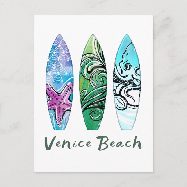 Venice Beach California Surfboards   Postcard (Front)