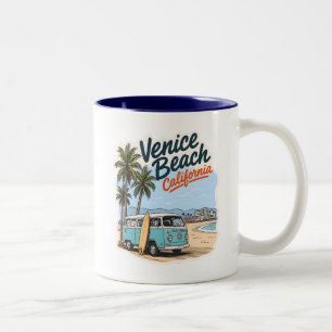 Venice Beach California Surfing Two-Tone Coffee Mug