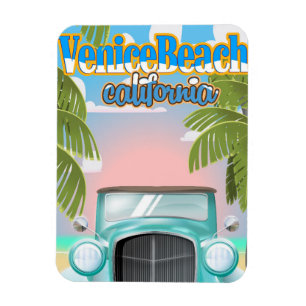 Venice Beach california vintage poster. Magnet