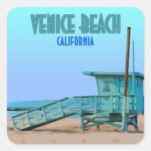 Venice Beach California Vintage Square Sticker