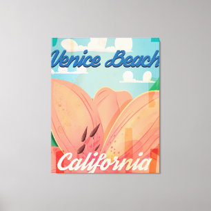 Venice Beach California Vintage Travel Poster Canvas Print