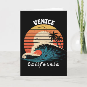 Venice Beach California Women Men Surfboarding Card